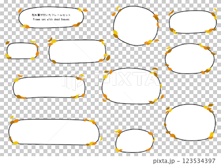 Frame set with green leaves 123534397