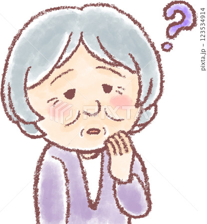 認知症_高齢女性_物忘れ_アルツハイマー型認知症 123534914