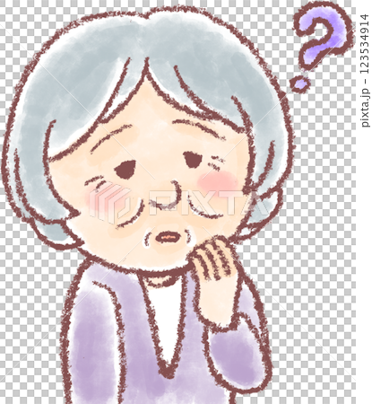 認知症_高齢女性_物忘れ_アルツハイマー型認知症 123534914