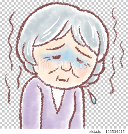 認知症_高齢女性_落ち込む_老人鬱_うつ病 123534915