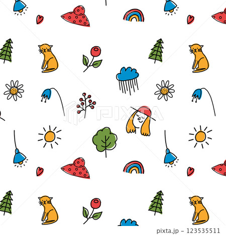 Cute seamless vector pattern spring 123535511
