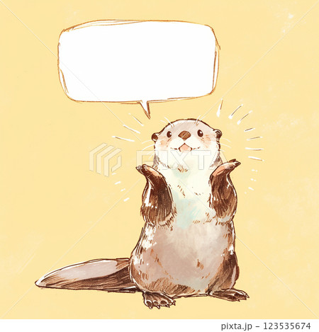 【フキダシ】ラッコと吹き出し 【フキダシ】ラッコと吹き出し 123535674