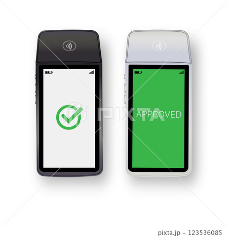Vector 3D Realistic NFC Payment Terminal. Credit Card. Payment Machine. Template for Bank Payment Contactless Terminal. POS Terminal. Vector 3D Realistic NFC Payment Terminal. Credit Card. Payment Machine. Template for Bank Payment Contactless Terminal. POS Terminal. 123536085