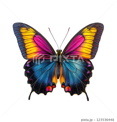 Tropical butterfly isolated on white background 123536448