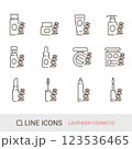 商品アイコン　ラベンダー　コスメ　ラインアイコン 123536465