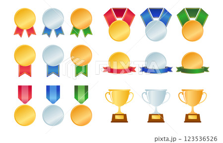 メダルとトロフィーセット メダルとトロフィーセット 123536526