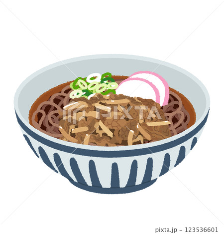 肉そばのイラスト 肉そばのイラスト 123536601