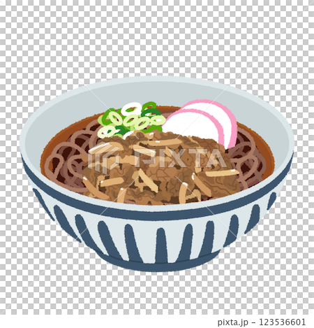 Illustration of meat soba Illustration of meat soba 123536601