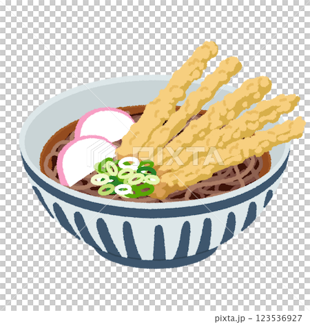 ごぼう天そばのイラスト ごぼう天そばのイラスト 123536927