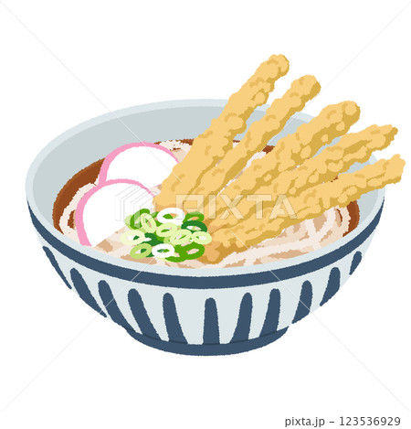 ごぼう天うどんのイラスト 123536929