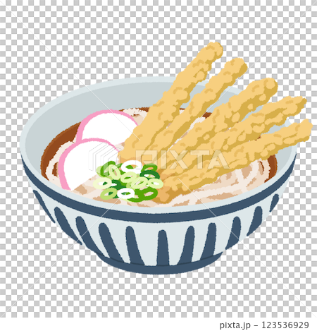 ごぼう天うどんのイラスト 123536929