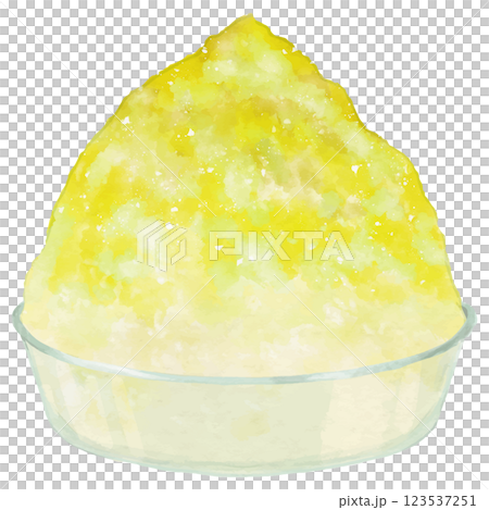 一杯淋上檸檬糖漿的鬆軟刨冰 一杯淋上檸檬糖漿的鬆軟刨冰 123537251