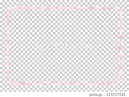 手繪水彩風格櫻花花瓣矩形框 123537281