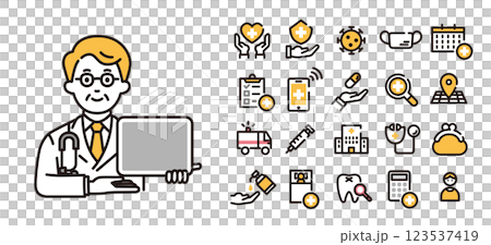 医者とアイコンセットD 医者とアイコンセットD 123537419
