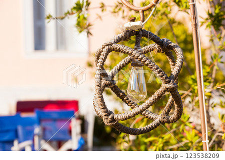 Lamp made of ropes 123538209