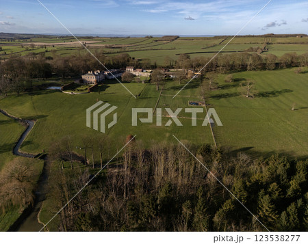 Aerial view of Langton Hall in North Yorkshire - England 123538277