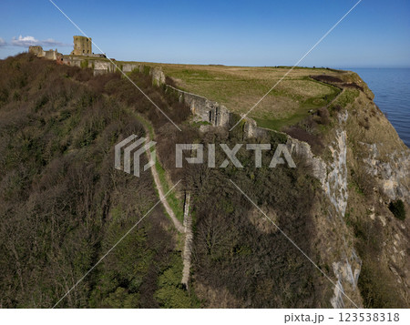 Scarborough Castle in North Yorkshire - United Kingdom 123538318