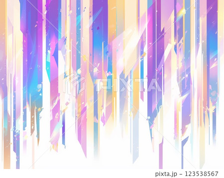 未来的なパステルカラーの抽象デジタルアート - 光の柱と幾何学的な輝き 123538567