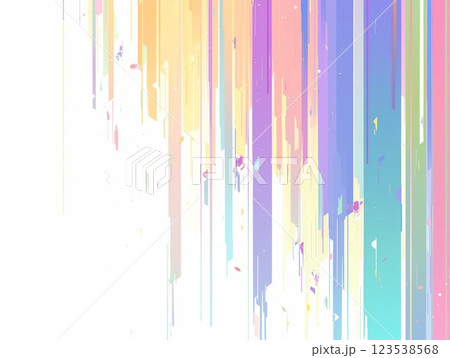 淡いパステルカラーの抽象デジタルアート - 光のラインと幻想的な空間 123538568
