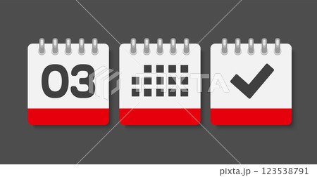 Vector icon page calendar - 3 day, agenda, done Vector icon page calendar - 3 day, agenda, done 123538791