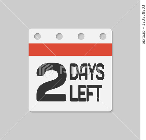 Countdown daily page calendar icon - 2 days left 123538803