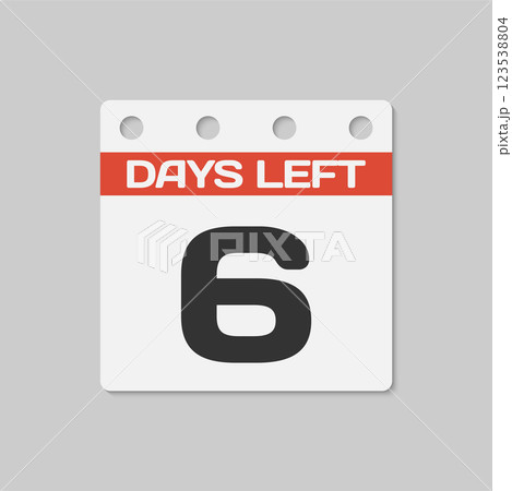 Countdown daily page calendar icon - 6 days left 123538804