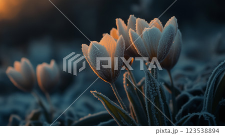 氷の花の背景素材（Generative AI） 123538894