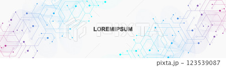 Global network connection website header or banner design. Abstract background with connecting dots and lines. Global business. Social network communication. Internet technology. Vector illustration 123539087