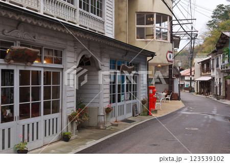 薬師湯付近の町並み（温泉津温泉：大田市） 123539102