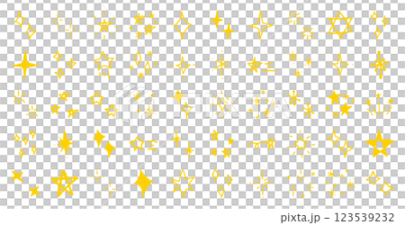 Sparkling hand-drawn set yellow 123539232