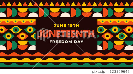 Juneteenth freedom day. A celebration of American history, African American Independence Day tribal 123539642