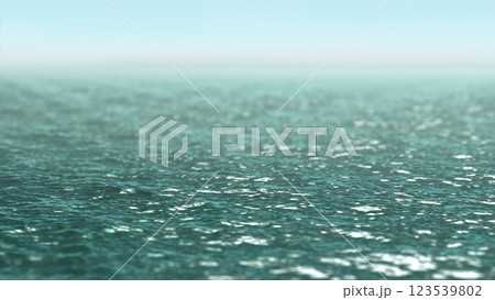 Green sea water background texture, side view, depth of field 123539802