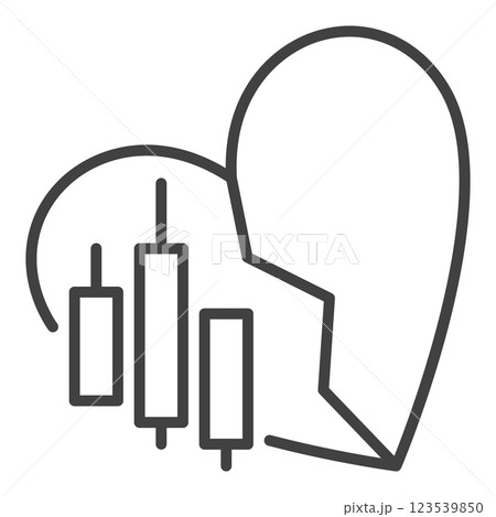 Financial chart with Broken Heart vector Crypto Trading and Investment icon or symbol in outline style Financial chart with Broken Heart vector Crypto Trading and Investment icon or symbol in outline style 123539850