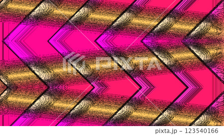 Abstract pink background with yellow geometric curved pattern 123540166