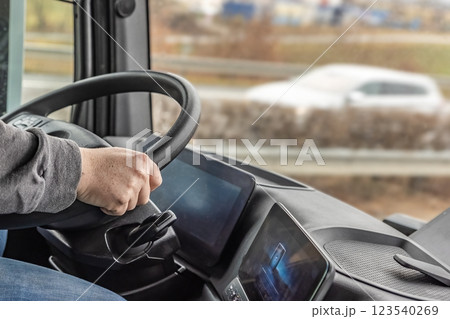 Driving modern truck concept. Horizontally. 123540269