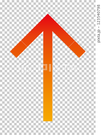 Thin arrow, red, single, rising, gradation 123540798