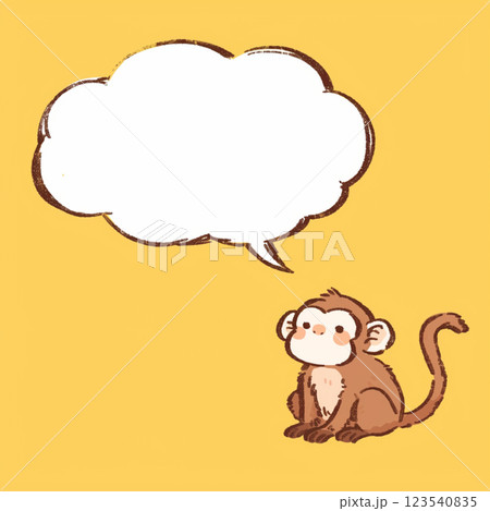 【フキダシ】猿と吹き出し 123540835