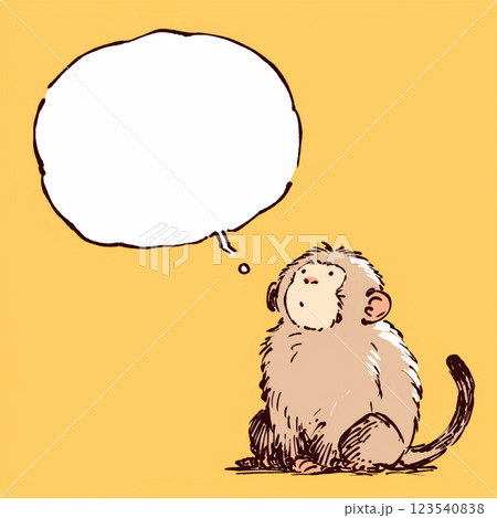 【フキダシ】猿と吹き出し 123540838