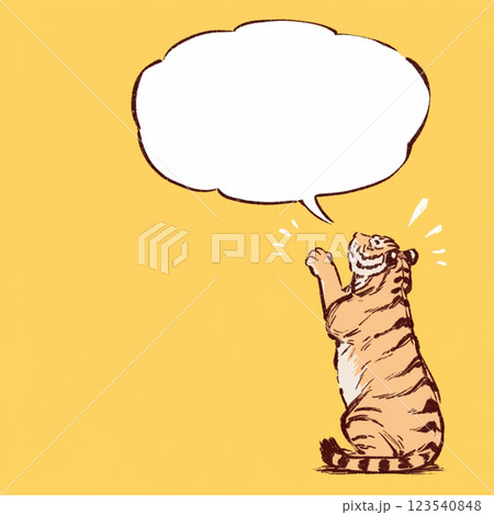 【フキダシ】虎と吹き出し 【フキダシ】虎と吹き出し 123540848