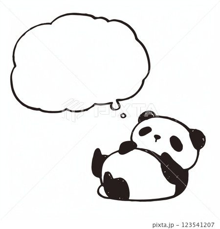 【フキダシ】パンダと吹き出し 123541207