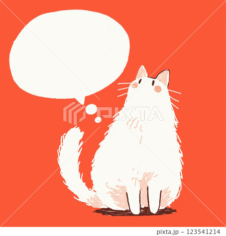 【フキダシ】白い猫と吹き出し 【フキダシ】白い猫と吹き出し 123541214