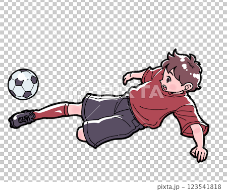 サッカーをする男の子のイラスト 123541818