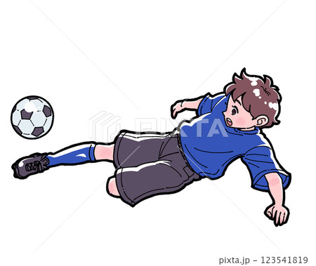 サッカーをする男の子のイラスト 123541819