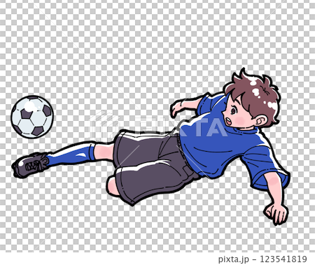 サッカーをする男の子のイラスト 123541819