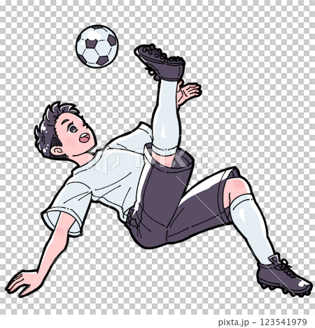 サッカーをする男の子のイラスト 123541979