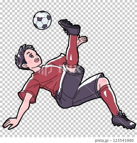 Illustration of a boy playing soccer Illustration of a boy playing soccer 123541980