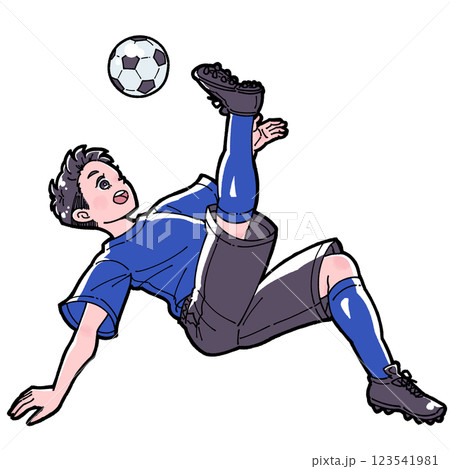 サッカーをする男の子のイラスト 123541981