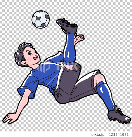 サッカーをする男の子のイラスト 123541981