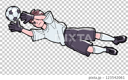 一個踢足球的男孩的插圖 123542061