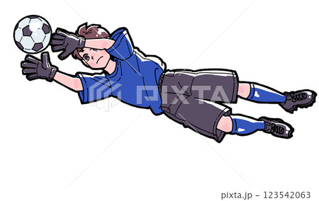 サッカーをする男の子のイラスト 123542063